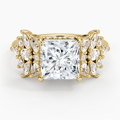 Grand Nadia Diamond Ring - Princess Cut Center Stone