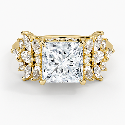 Grand Nadia Diamond Ring - Princess Cut Center Stone