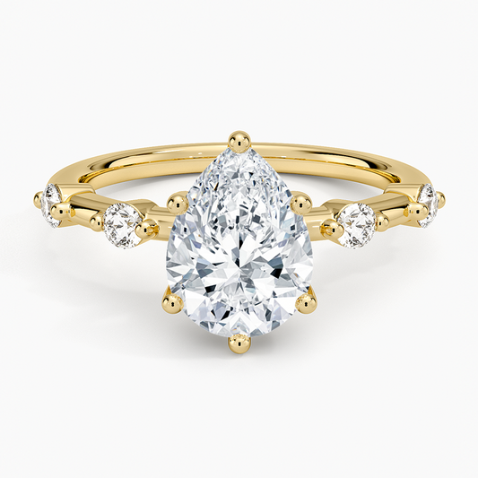 Aimee 1.7mm Diamond Ring - Pear Center Stone