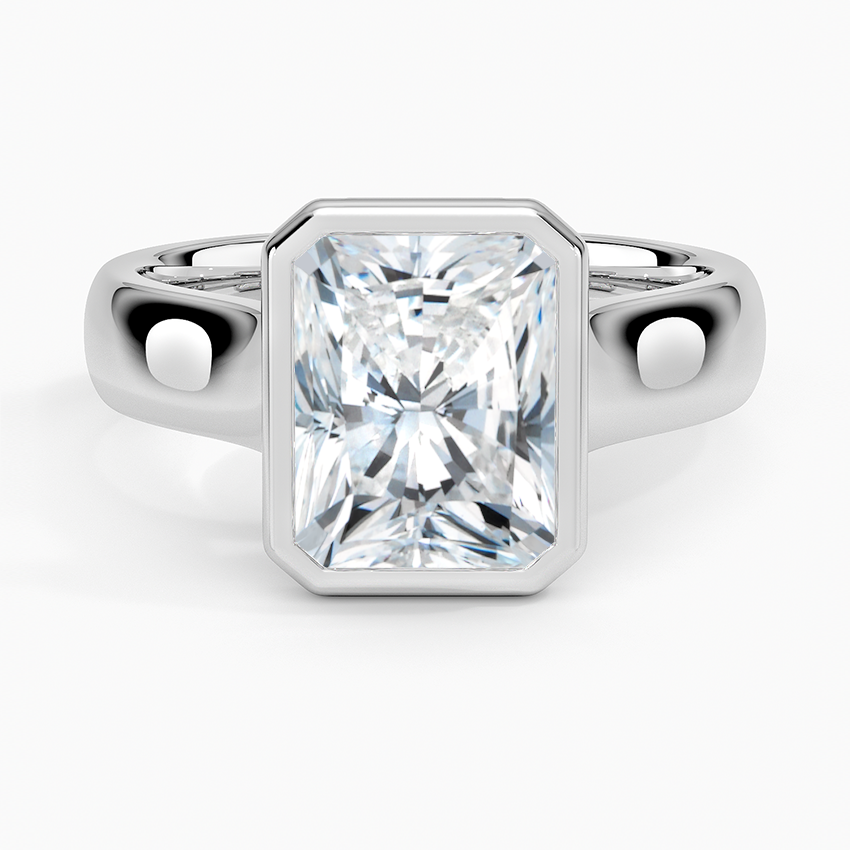 Luna 4mm Bezel Ring - Radiant Cut Center Stone