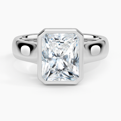 Luna 4mm Bezel Ring - Radiant Cut Center Stone