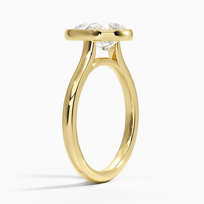 Luna 2mm Bezel Ring - Pear Cut Center Stone