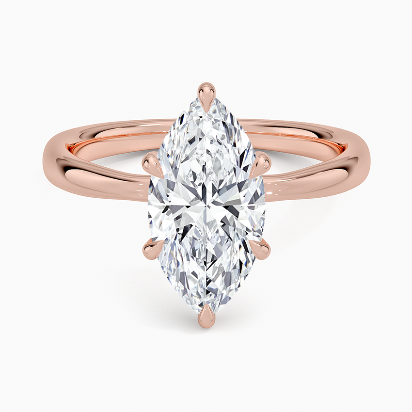 Freesia 2.7mm Solitaire Ring - Marquise Center Stone