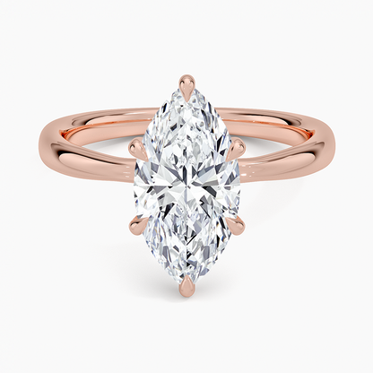 Freesia 2.7mm Solitaire Ring - Marquise Center Stone