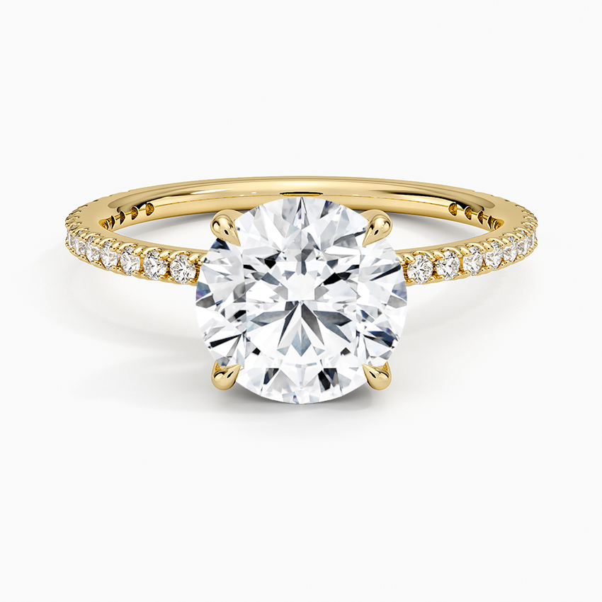 Perfect Fit Three-Quarter Diamond Ring (1/4 ct. tw.) - Round Center Stone