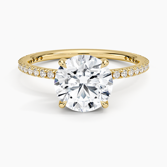 Perfect Fit Three-Quarter Diamond Ring (1/4 ct. tw.) - Round Center Stone