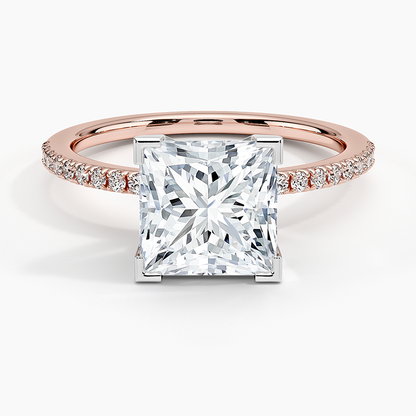 Ballad Half Coverage Diamond Ring (1/8 ct. tw.) - Princess Cut Center Stone