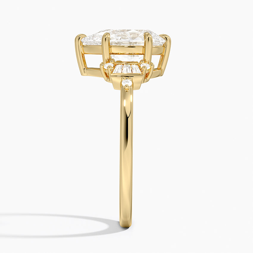 Daphne Art Deco Ring (1/8 ct. tw.) - Pear Cut Center Stone