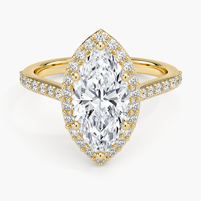 Halo Diamond Ring with Side Stones (1/3 ct. tw.) - Marquise Center Stone