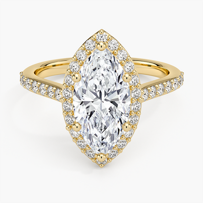 Halo Diamond Ring with Side Stones (1/3 ct. tw.) - Marquise Center Stone
