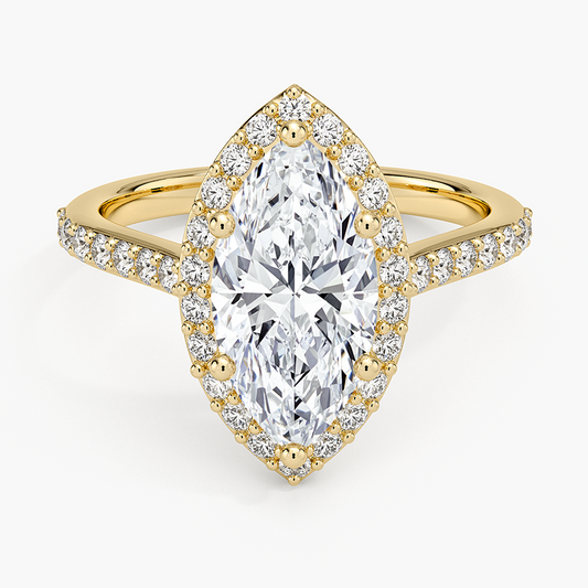 Halo Diamond Ring with Side Stones (1/3 ct. tw.) - Marquise Center Stone