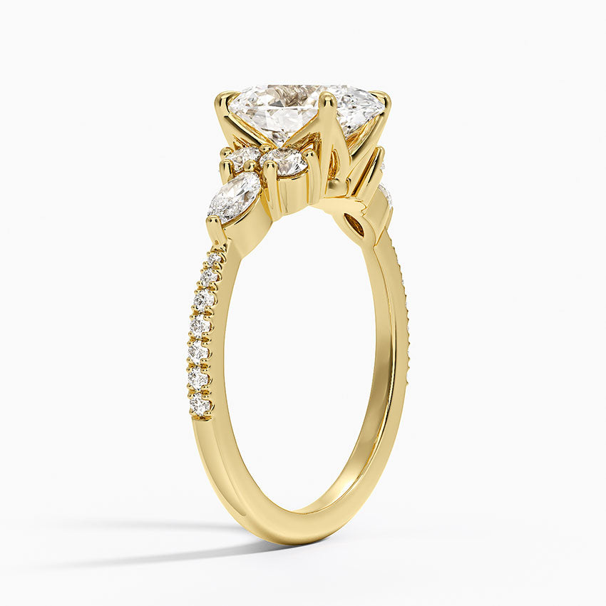 Luxe Nadia Pavé Diamond Ring (1/2 ct. tw.) - Oval Cut Center Stone