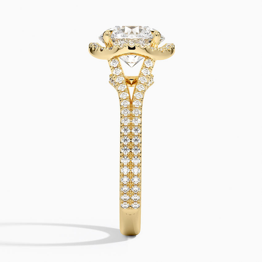 Fortuna Halo Diamond Ring (1/2 ct. tw.) - Round Center Stone
