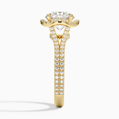 Fortuna Halo Diamond Ring (1/2 ct. tw.) - Round Center Stone