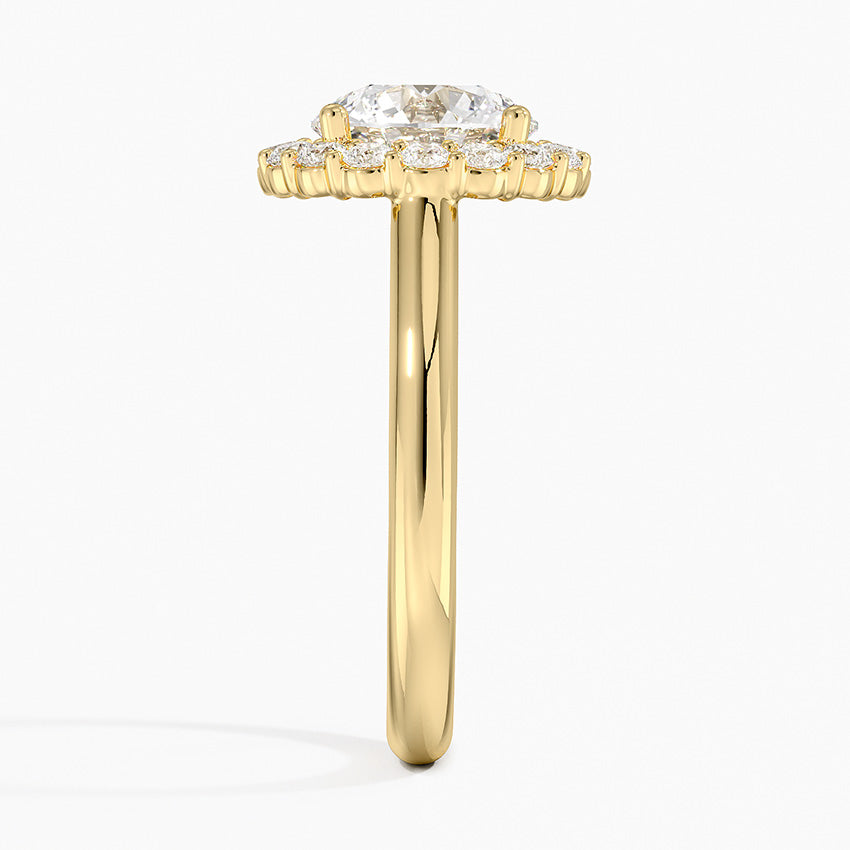 Lotus Flower Halo Diamond Ring (1/4 ct. tw.) - Round Cut Center Stone