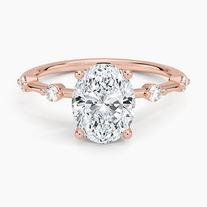 Aimee 1.4mm Diamond Ring - Oval Center Stone