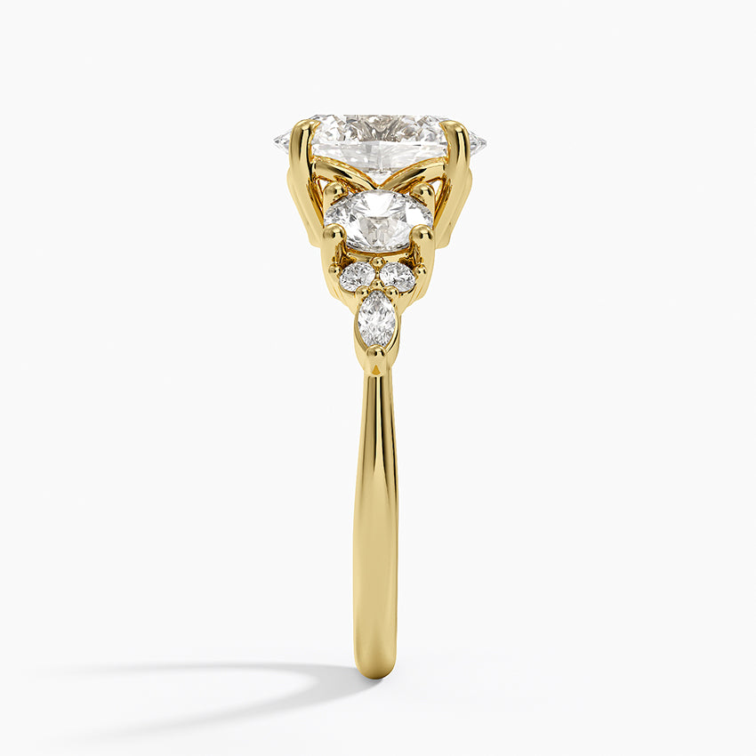 Luxe Nadia Three Stone Diamond Ring - Oval Center Stone