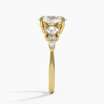 Luxe Nadia Three Stone Diamond Ring - Oval Center Stone