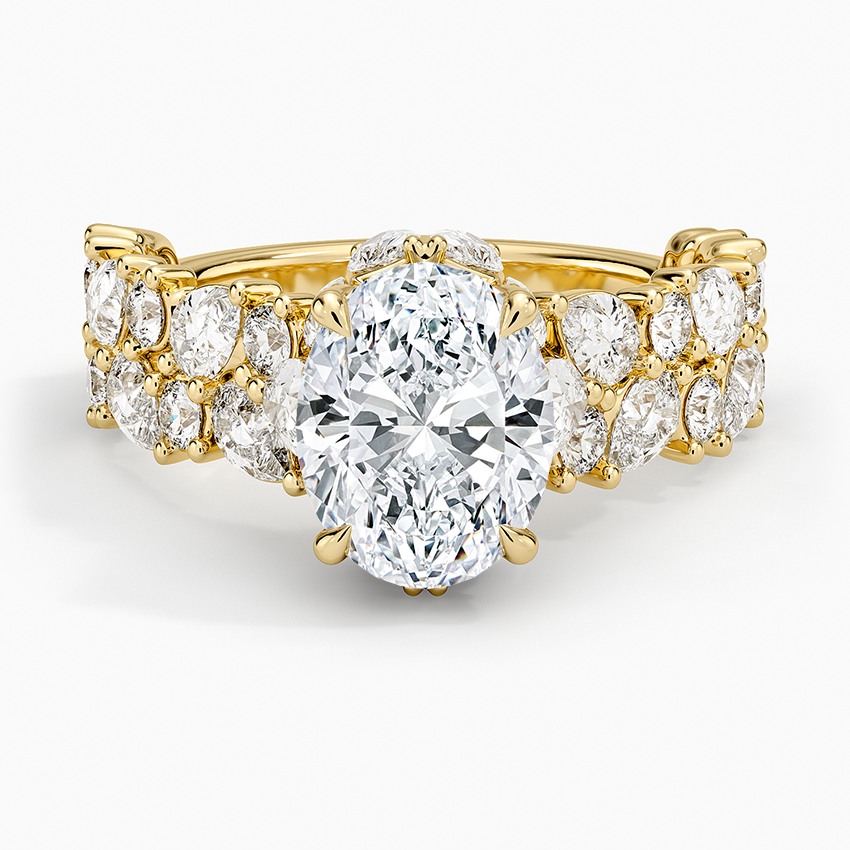 Olivetta Double Row Diamond Ring (2 1/2 ct. tw.) - Oval Center Stone