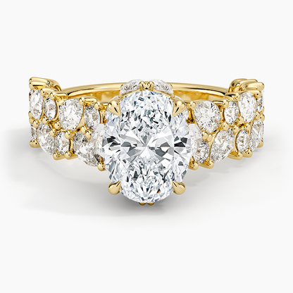 Olivetta Double Row Diamond Ring (2 1/2 ct. tw.) - Oval Center Stone