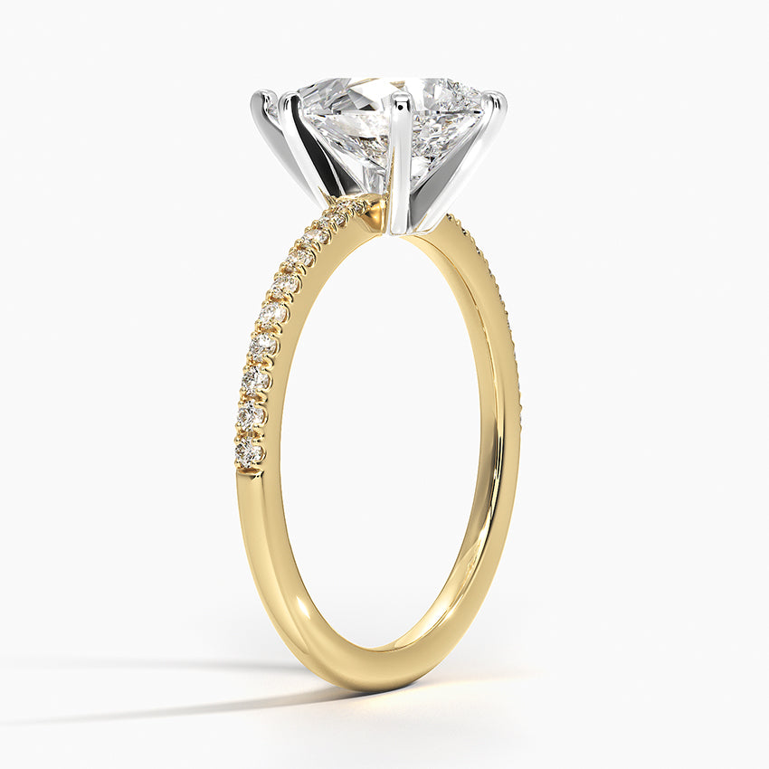 Ballad Half Coverage Diamond Ring (1/8 ct. tw.) - Pear Center Stone