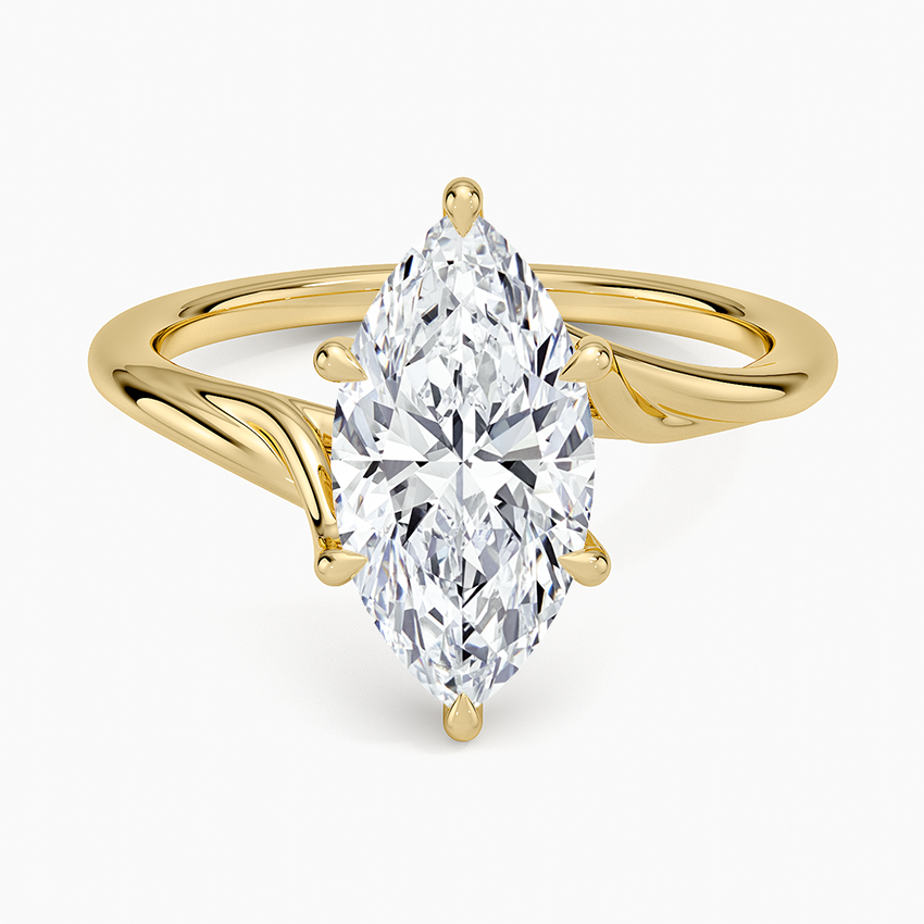 Delilah Twist Solitaire Ring - Marquise Cut Center Stone