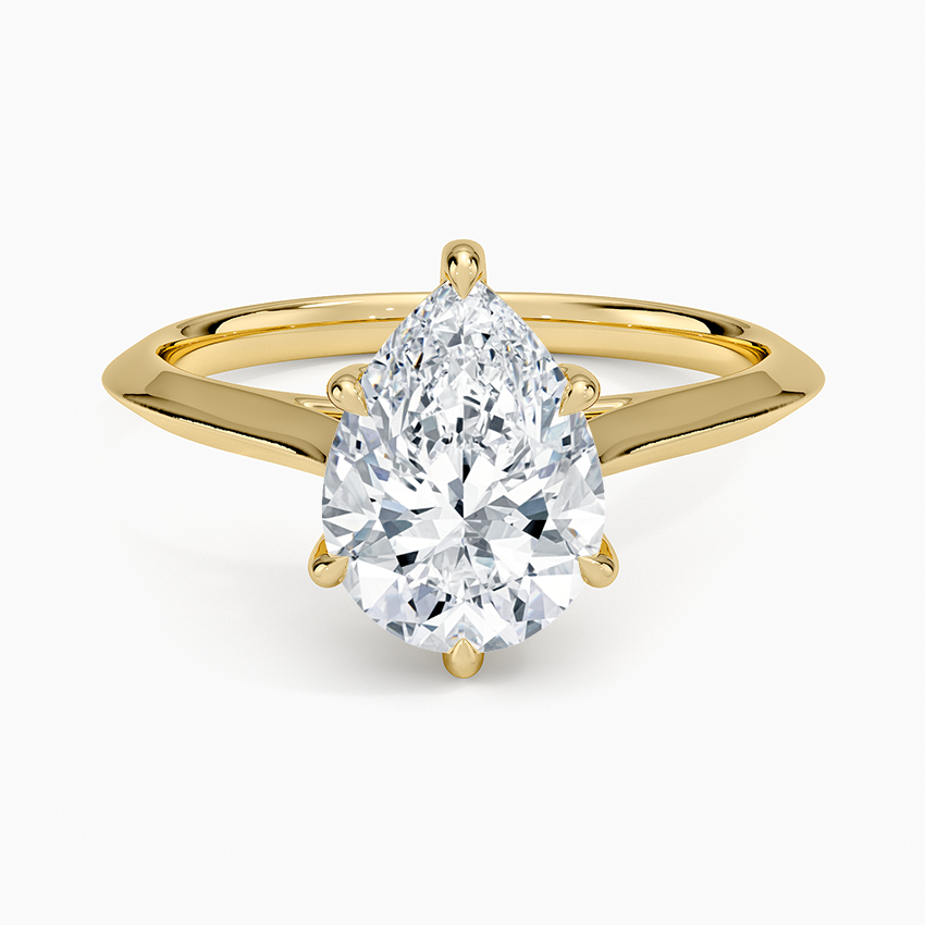 Piper Knife Edge Solitaire Ring - Pear Center Stone