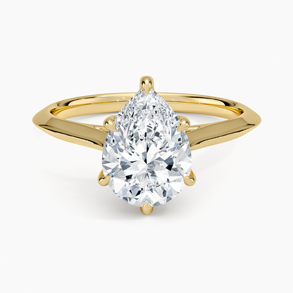 Piper Knife Edge Solitaire Ring - Pear Center Stone