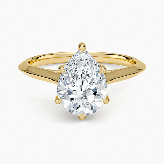 Piper Knife Edge Solitaire Ring - Pear Center Stone