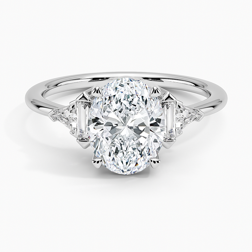 Edie Art Deco Diamond Ring (1/4 ct. tw.) - Oval Center Stone