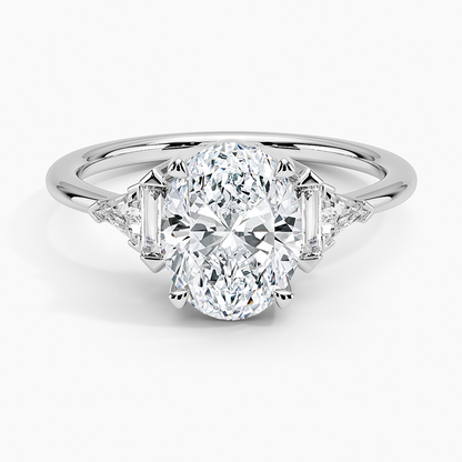 Edie Art Deco Diamond Ring (1/4 ct. tw.) - Oval Center Stone