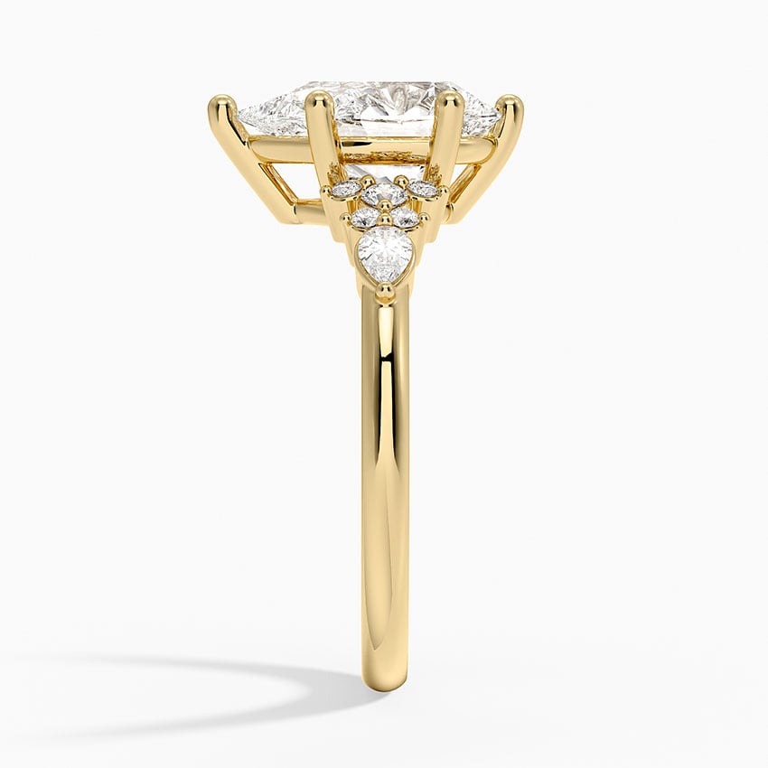 Rosette Diamond Ring - Pear Center Stone
