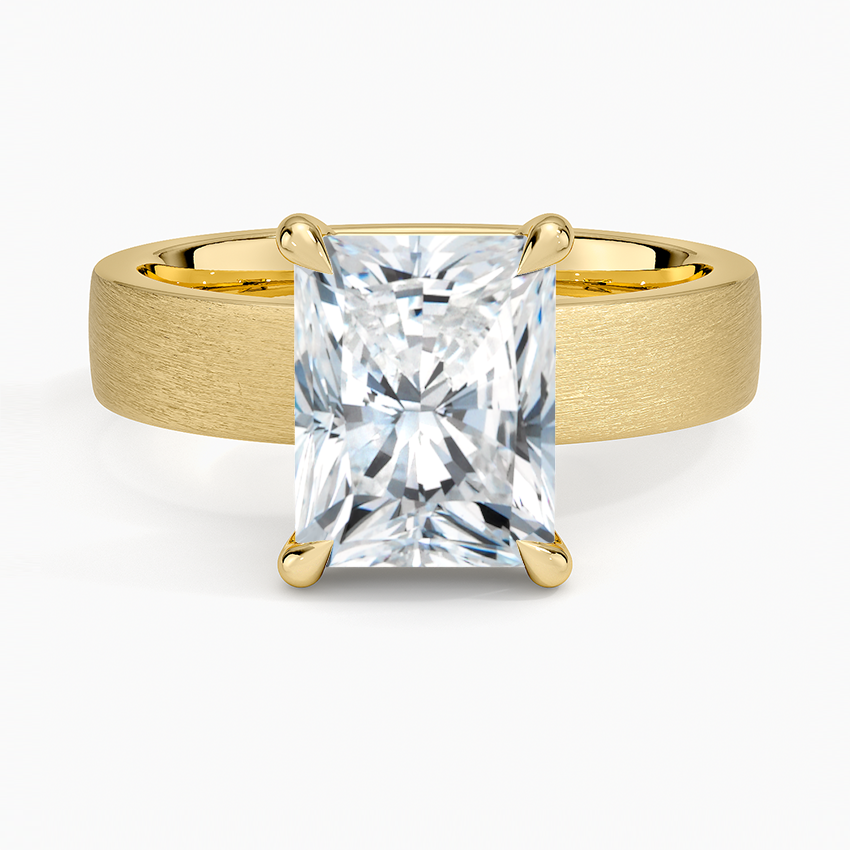Peyton 4mm Satin Finish Solitaire Ring - Radiant Cut Center Stone