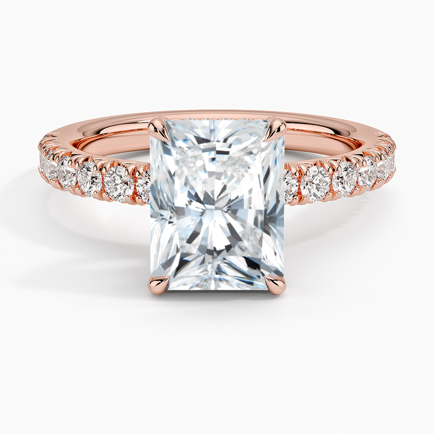 Olympia Half Coverage Diamond Ring (1/2 ct. tw.) - Radiant Cut Center Stone
