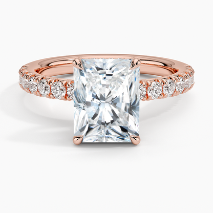 Olympia Half Coverage Diamond Ring (1/2 ct. tw.) - Radiant Cut Center Stone