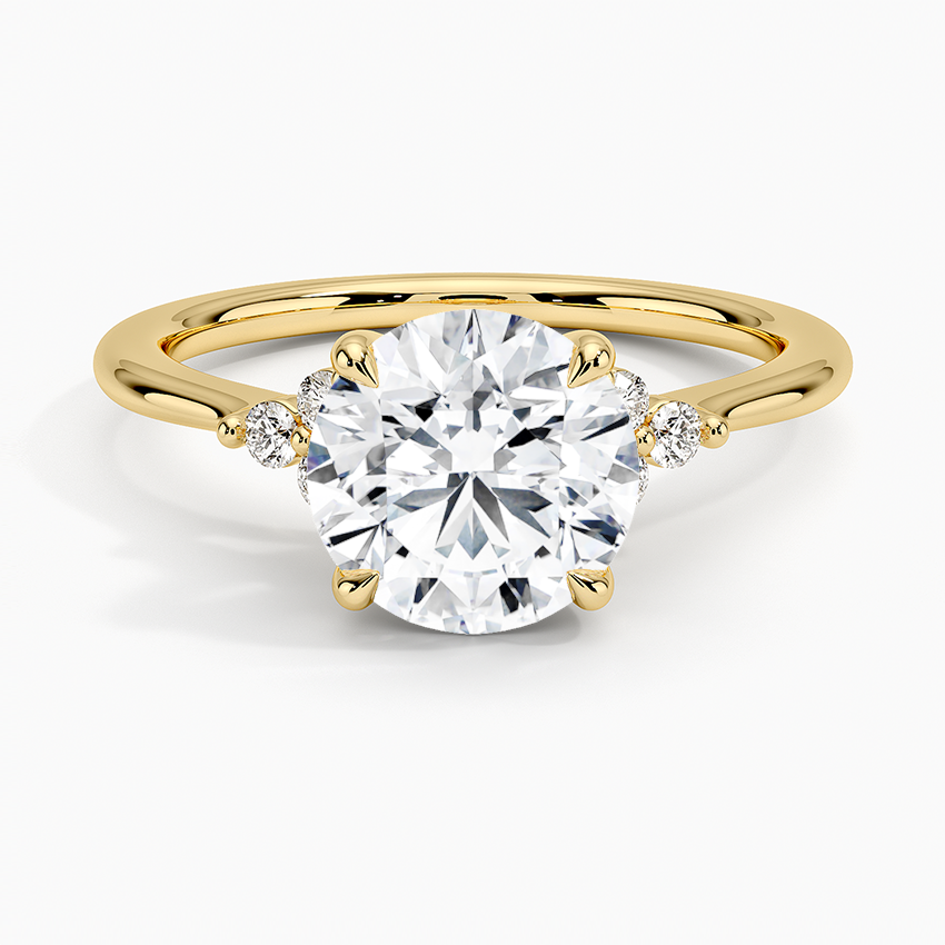 Melody Diamond Ring - Round Cut Center Stone