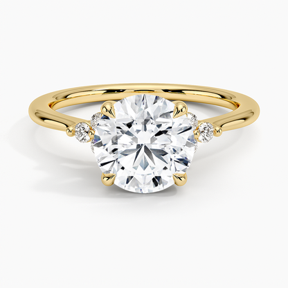 Melody Diamond Ring - Round Cut Center Stone