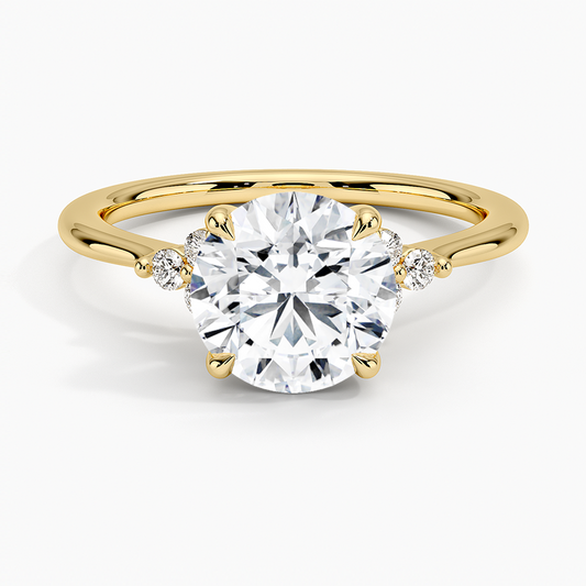 Melody Diamond Ring - Round Cut Center Stone