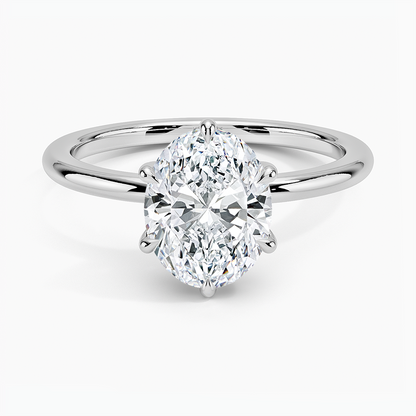 Fairmined 1.5mm Six-Prong Solitaire Ring - Oval Center Stone