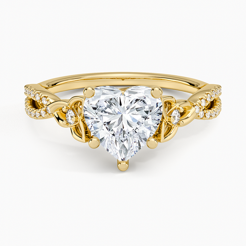 Luxe Celtic Love Knot Diamond Ring - Heart Cut Center Stone