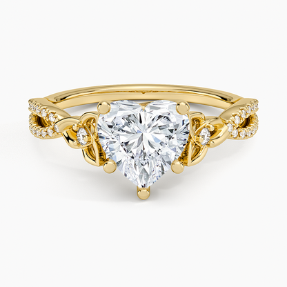 Luxe Celtic Love Knot Diamond Ring - Heart Cut Center Stone