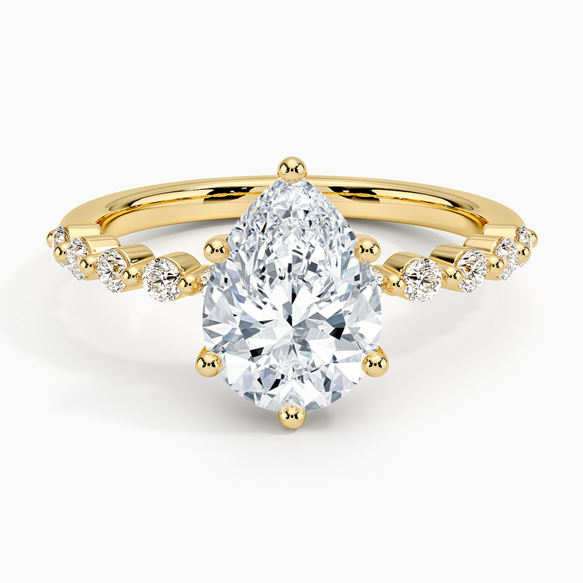Marseille Half Coverage Diamond Ring (1/4 ct. tw.) - Pear Cut Center Stone