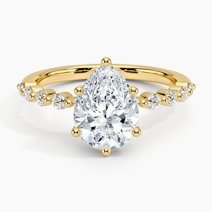 Marseille Half Coverage Diamond Ring (1/4 ct. tw.) - Pear Cut Center Stone