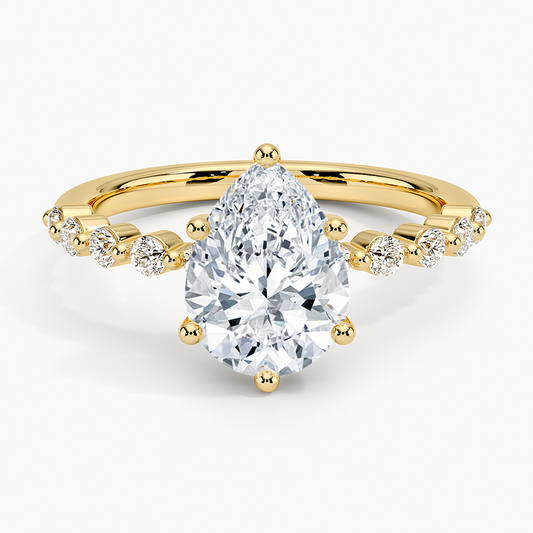 Marseille Half Coverage Diamond Ring (1/4 ct. tw.) - Pear Cut Center Stone