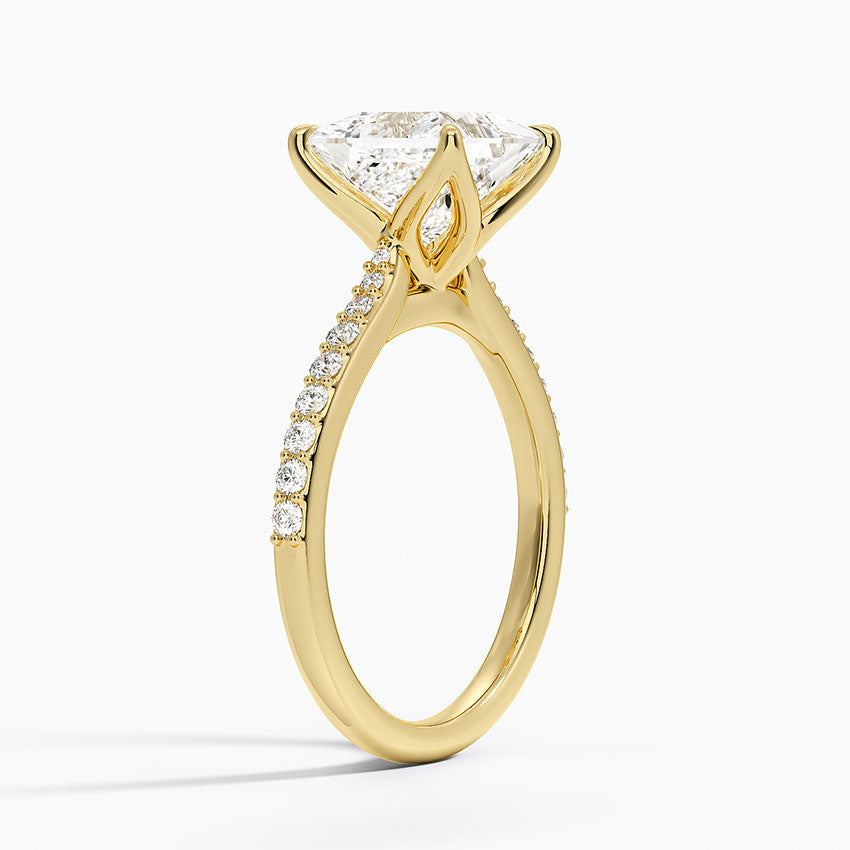 Elodie Cathedral Diamond Ring - Princess Cut Center Stone