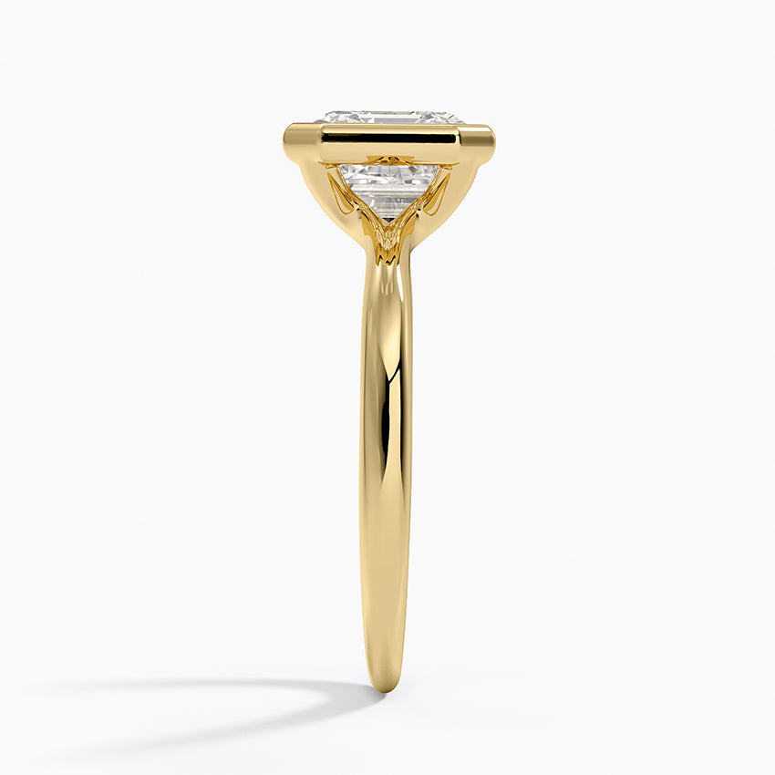 Freesia Bezel Solitaire Ring - Asscher Cut Center Stone