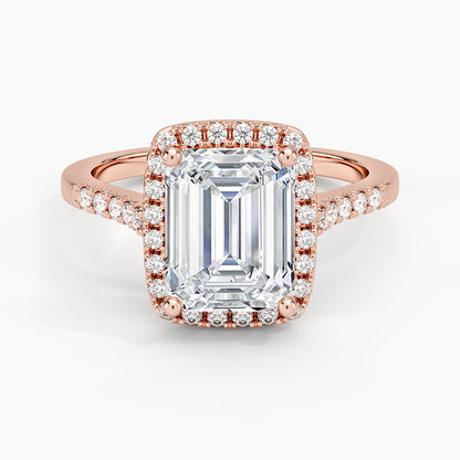 Odessa Halo Diamond Ring (1/5 ct. tw.) - Emerald Cut Center Stone