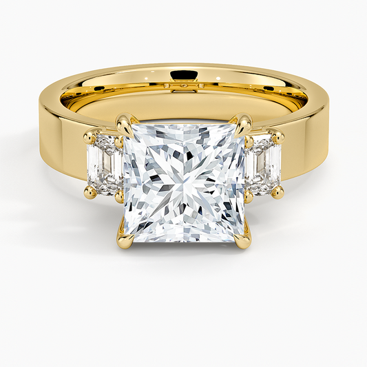 Peyton Emerald Cut Three Stone Diamond Ring (1/2 ct. tw.) - Princess Cut Center Stone