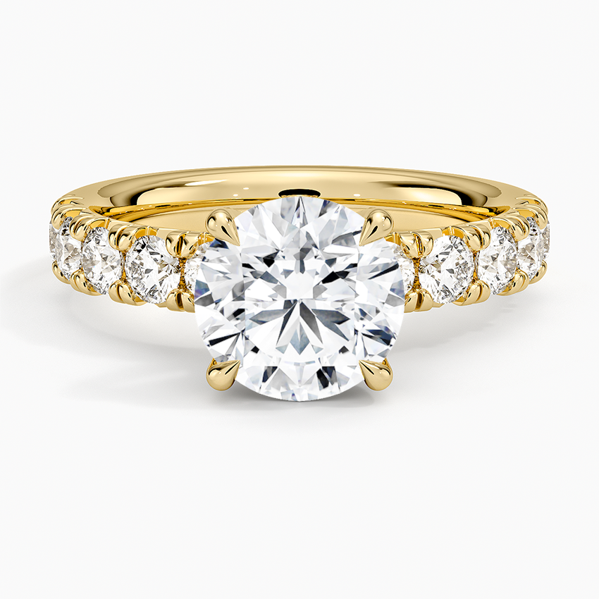 Ellora Half Coverage Diamond Ring - Round Center Stone