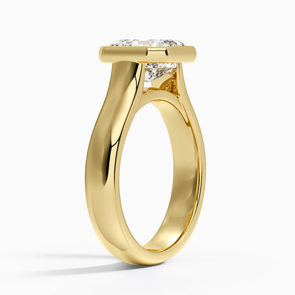 Luna 4mm Bezel Ring - Asscher Cut Center Stone